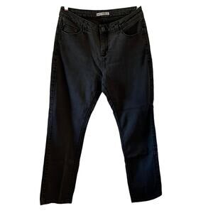 Lee Perfect Fit Black Straight Leg Jeans Woman Size 12M Soft Lightly Faded